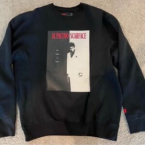PALACE Black Al Pacino Scarface Crewneck Sweater
